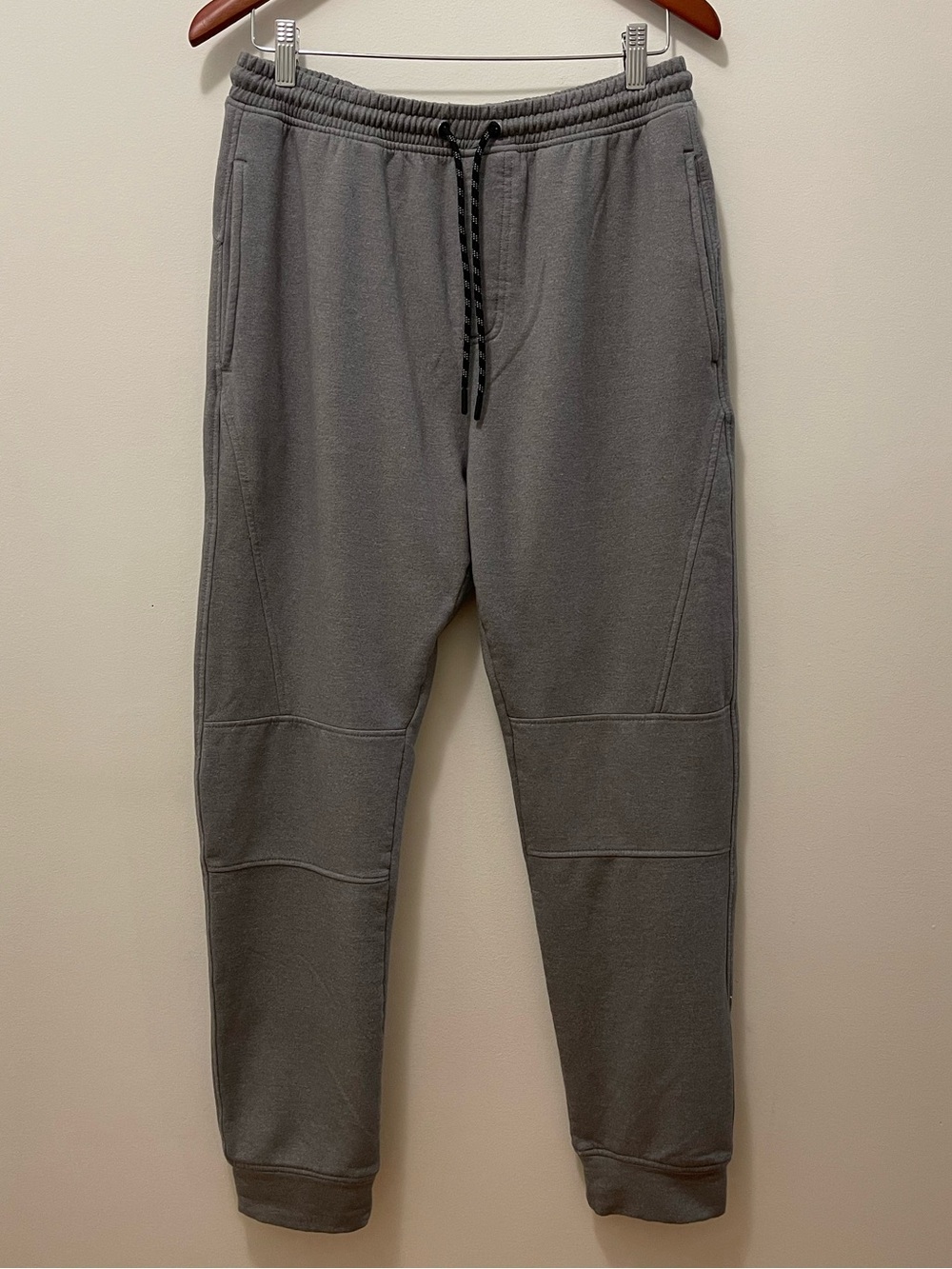 BURNSIDE Men's Gray Fleece Jogger Sweatpants with Drawstring